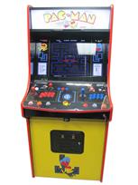 1007 2-player, blue buttons, red buttons, blue trackball, red trim, black trim, pac man
